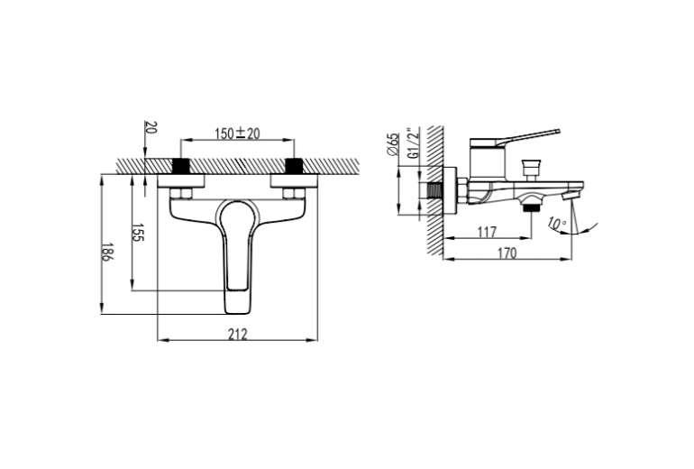Armatura za kad Andare Bianco Bronze