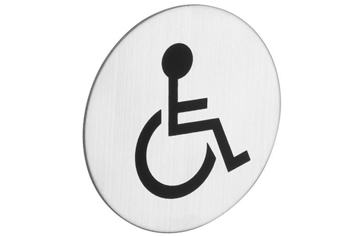 Oznaka okrogla Invalidski WC 75mm