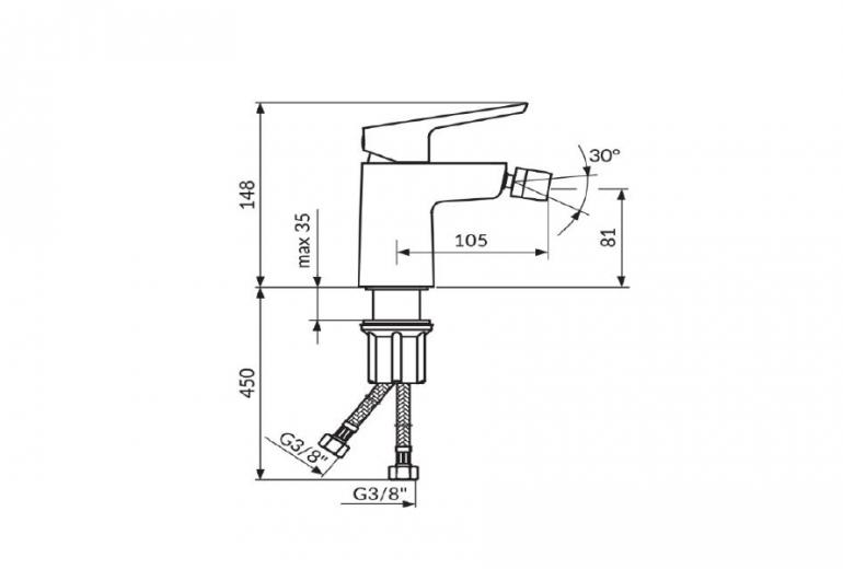 Armatura za bide Stolz Krom Nero
