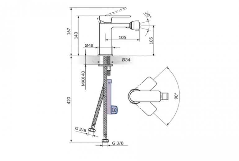 Armatura za bide S2 Gold