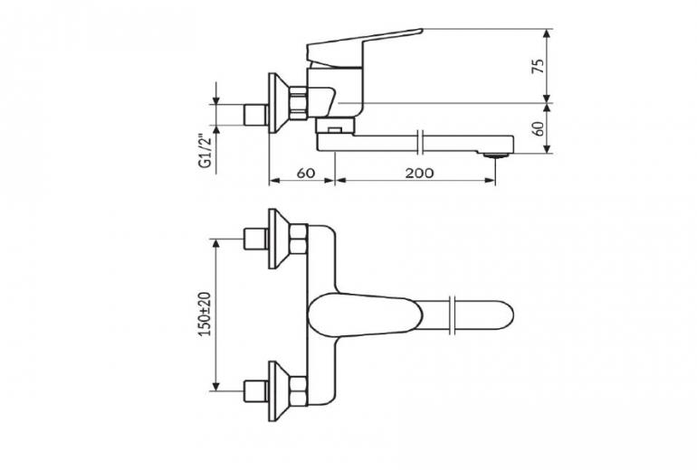 Armatura Smart stenska 200