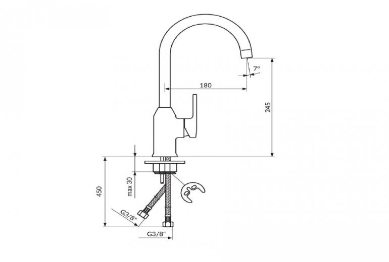 Kuhinjska armatura B2-18 visoka