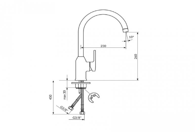 Kuhinjska armatura B2-23 visoka