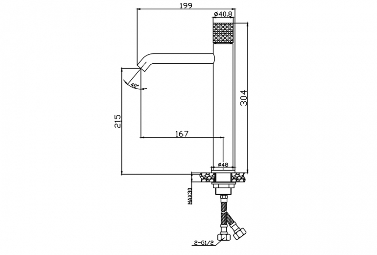 Armatura za umivalnik Joan Pattern visoka