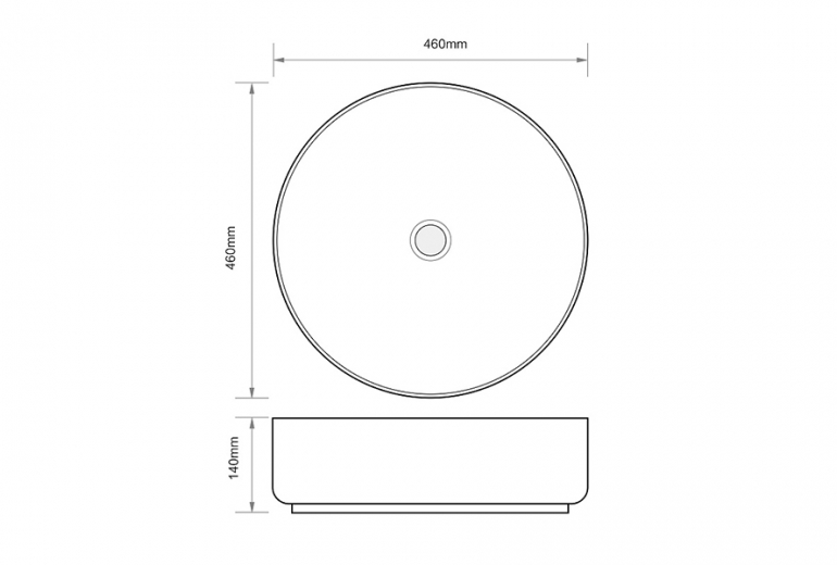 Umivalnik Everest Round 46 sivi marmor