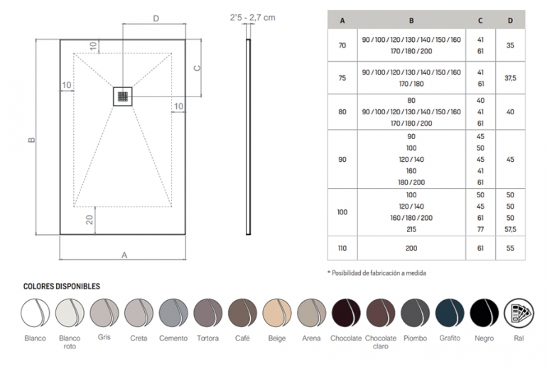 Tuš kad Classic 80x80 s sifonom