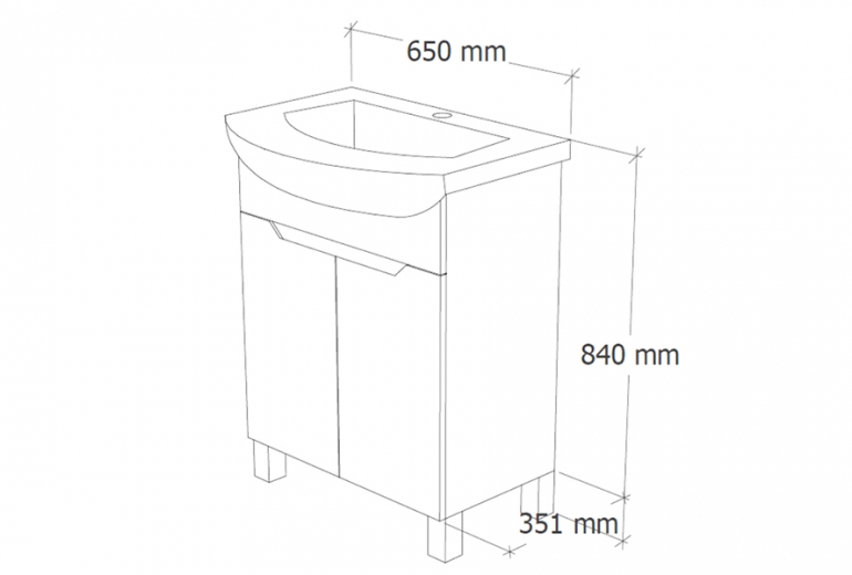 Omarica z umivalnikom River PVC 65 talna